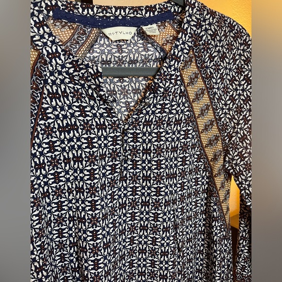 Anthropologie 11 1 Tylho Aubina Peasant Blouse Relaxed Fit Boho Black Medium - Picture 4 of 5